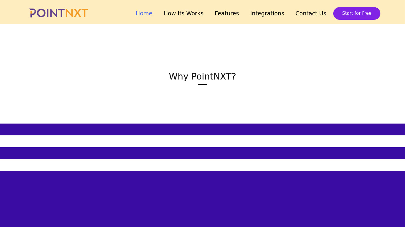 PointNXT Landing page