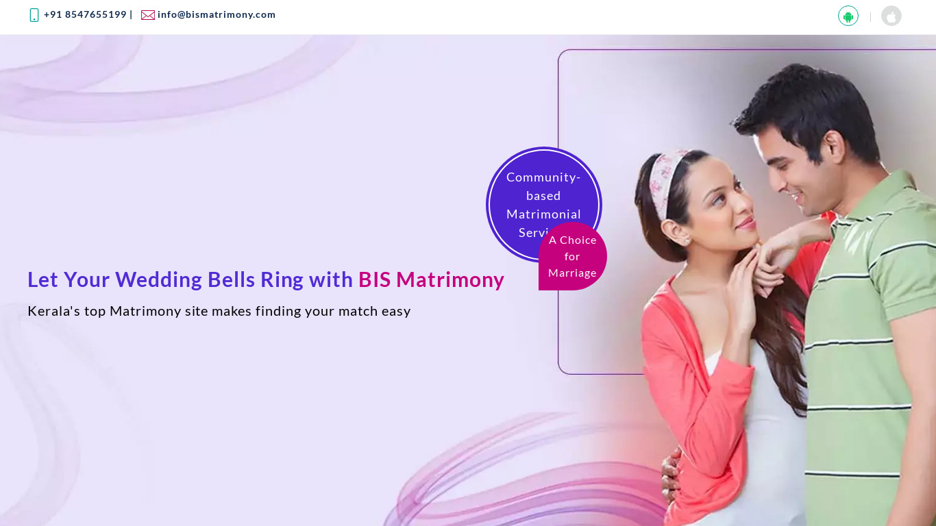 Bis Matrimony Landing page
