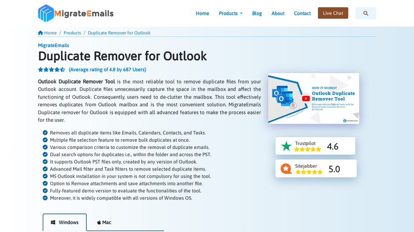 MigrateEmails Duplicate Remover for Outlook Landing Page