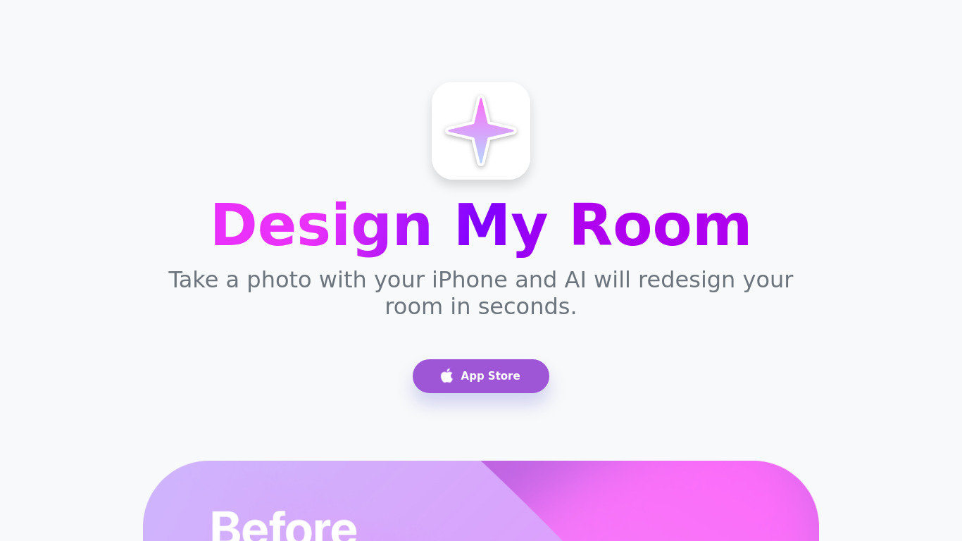 Design My Room Landing page