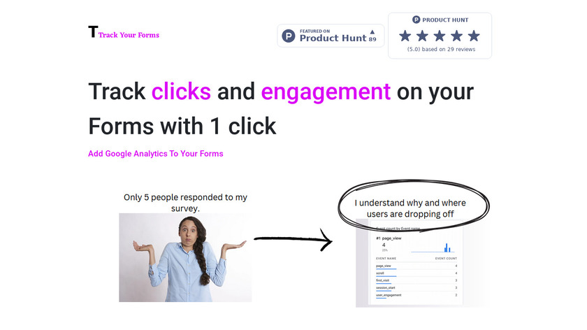 TrackYourForm Landing Page