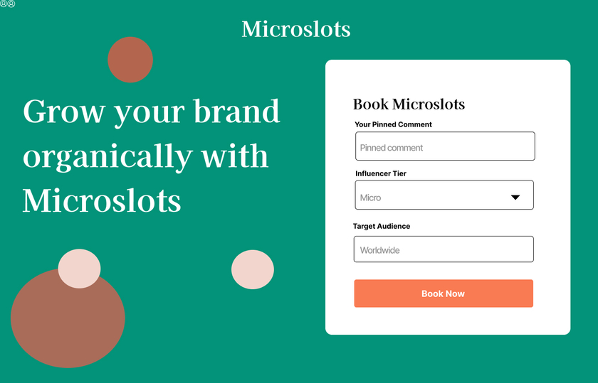 Microslots Landing Page