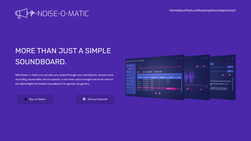 Noise-o-matic Landing Page