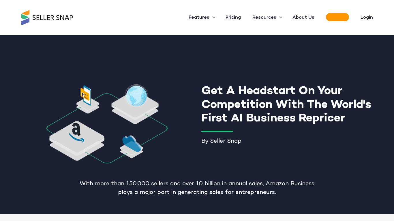 AI Amazon Business Repricer Landing page