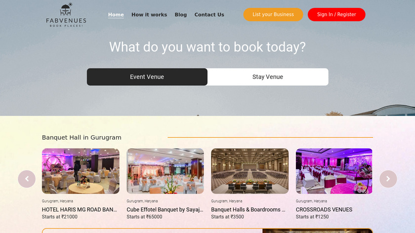 Fabvenues India Landing Page