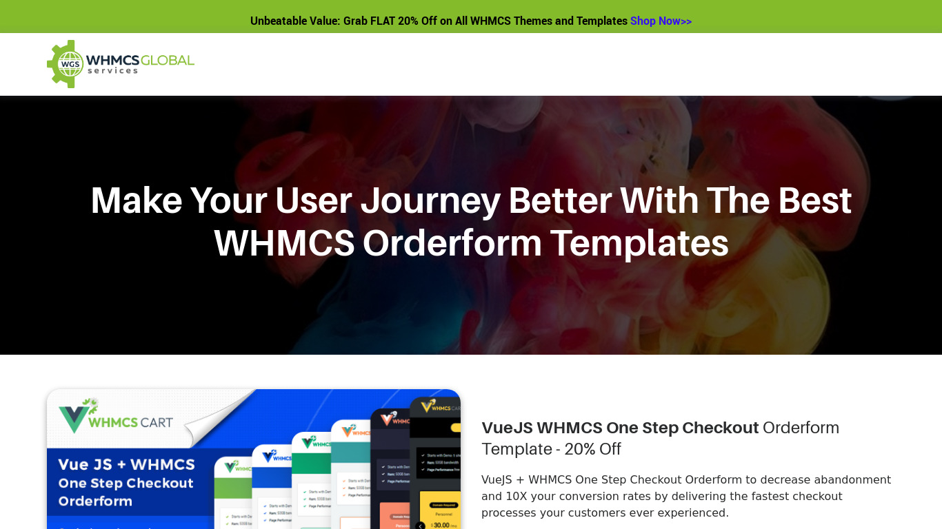 The Best WHMCS Orderform Templates Landing page