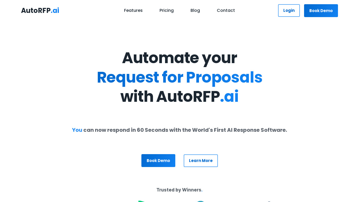 AutoRFP.ai Landing page