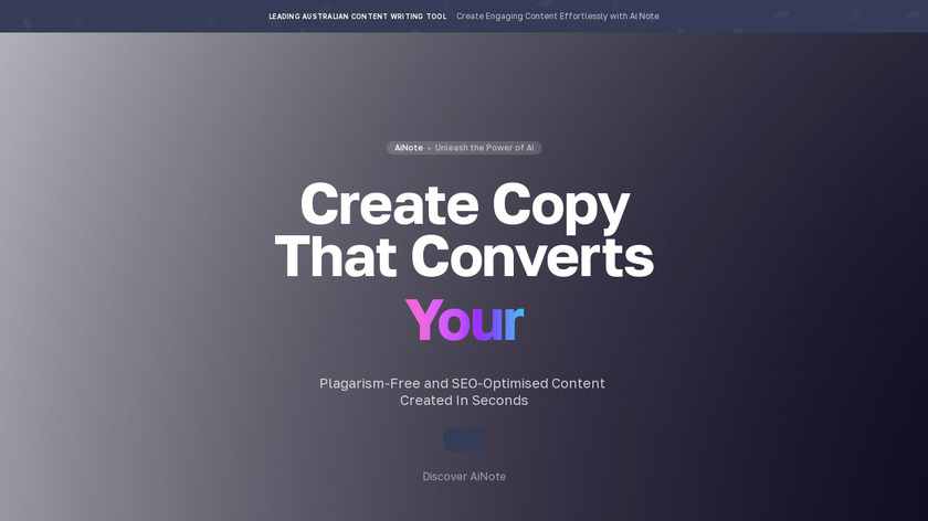 Ai Note - Ai Writing Tool Landing Page