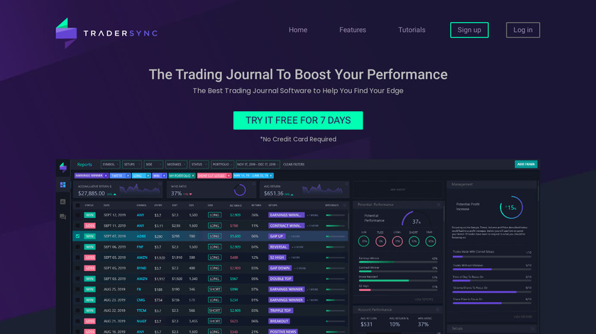 TraderSync Landing Page