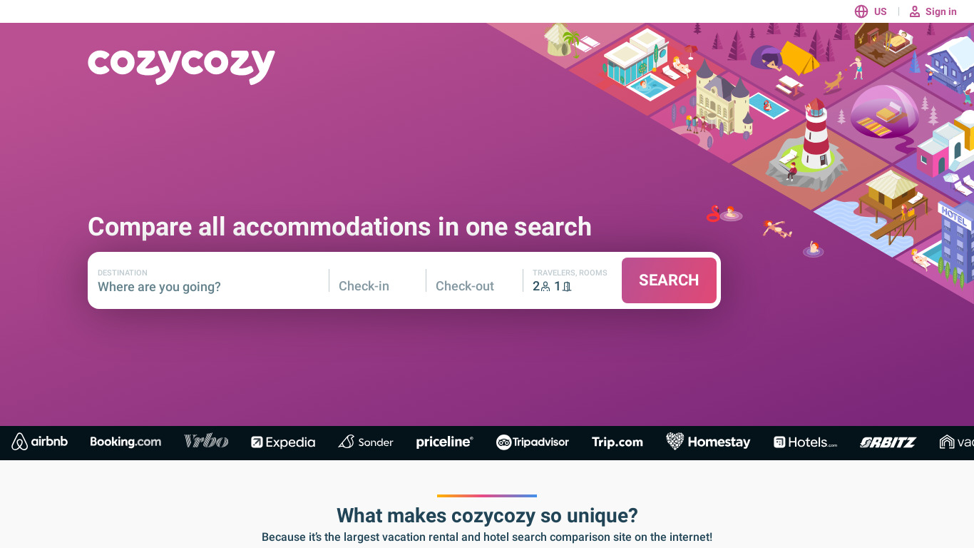 Cozycozy.com Landing page