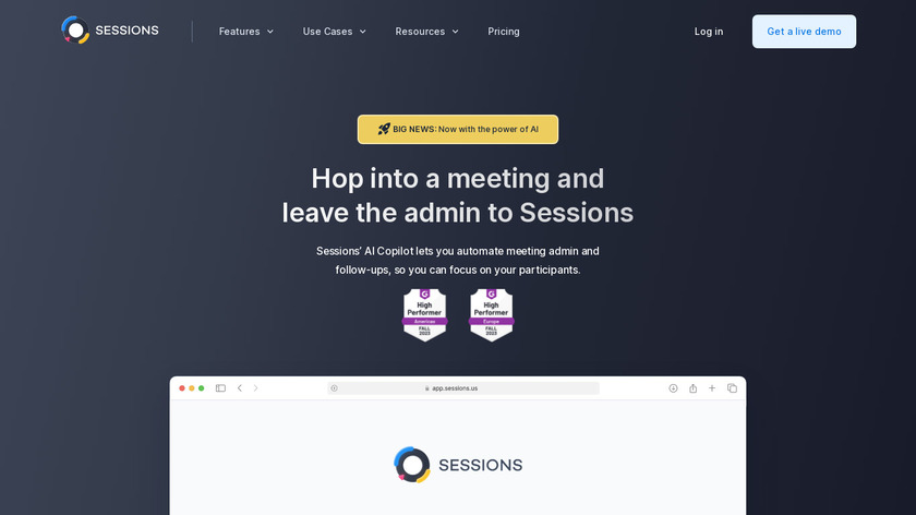 Sessions.us Landing Page