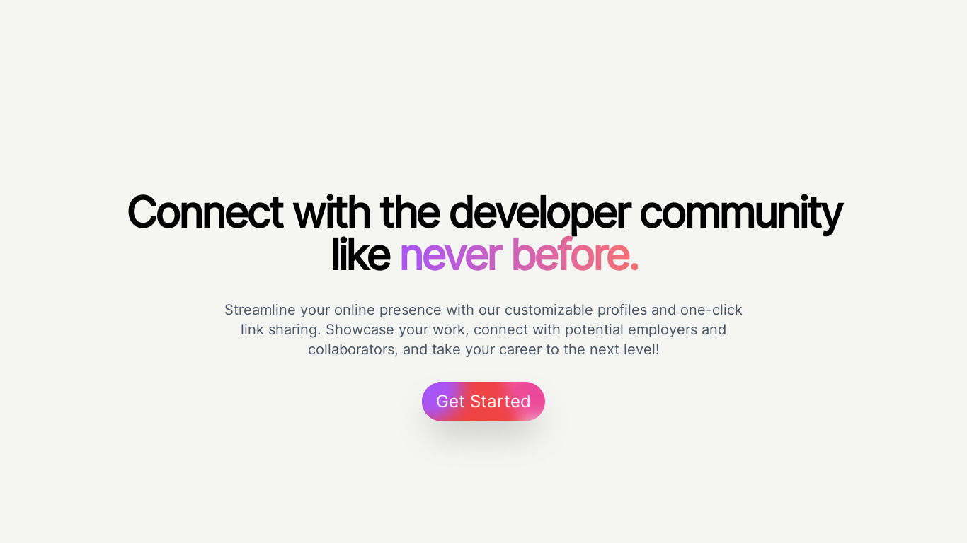 Dev Links Landing page