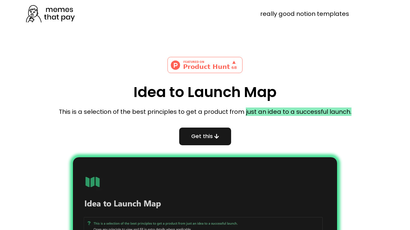Idea To Launch Map Landing page