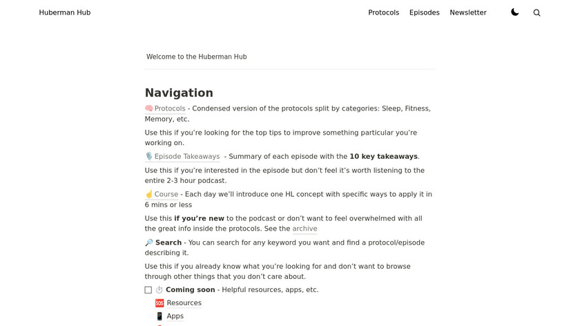 Huberman Hub Landing Page