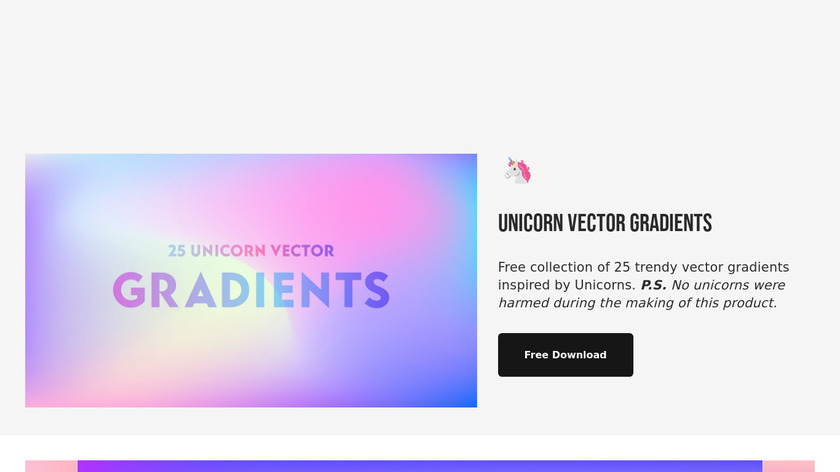 Unicorn Vector Gradients Landing Page