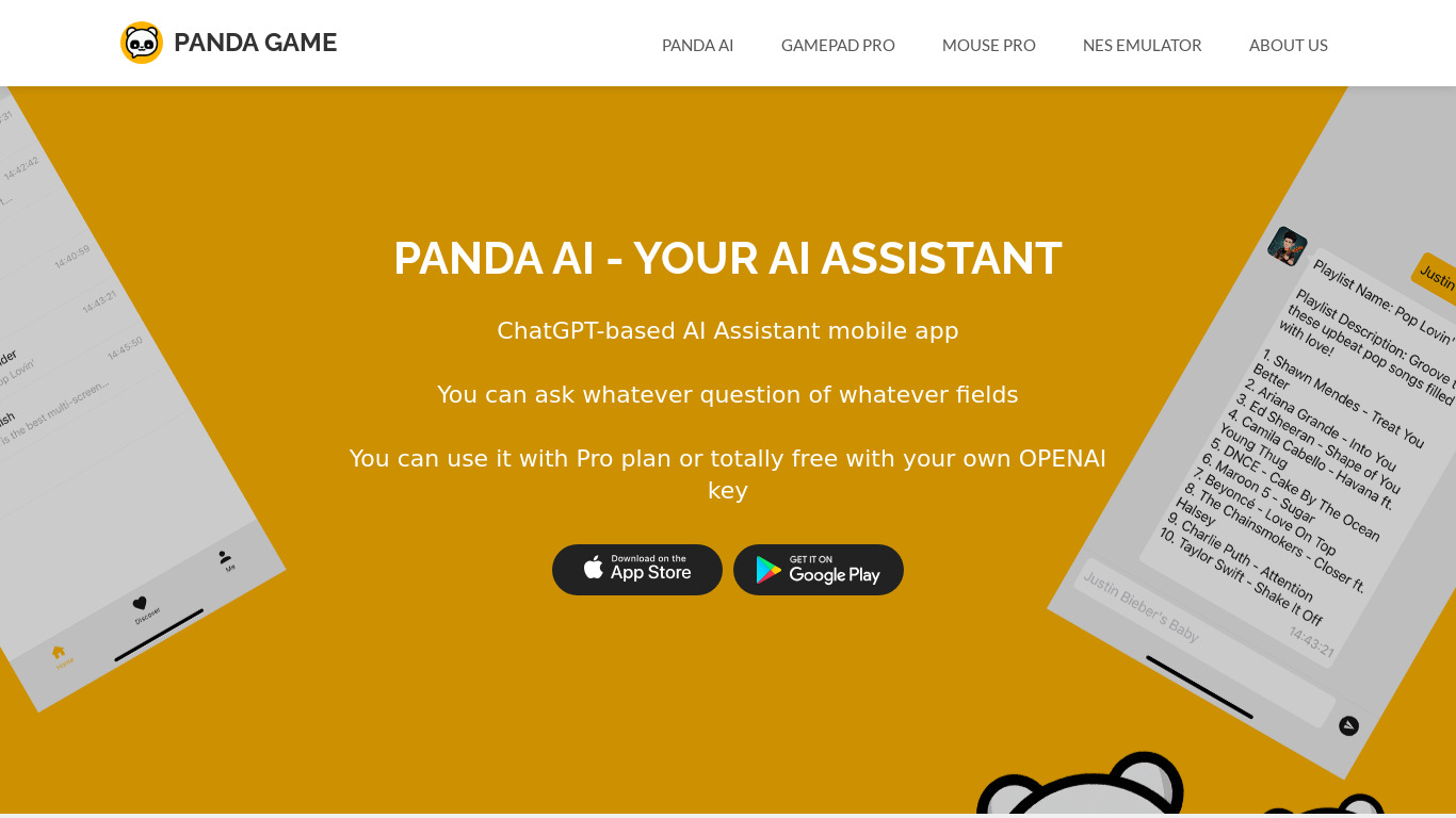 Panda Mouse Pro Landing page