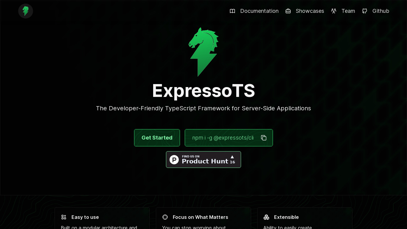 ExpressoTS Landing page