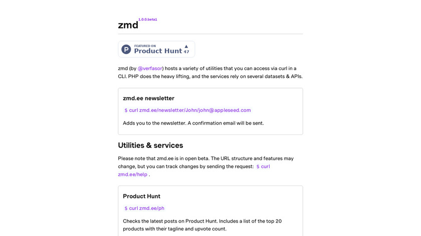 zmd Landing Page
