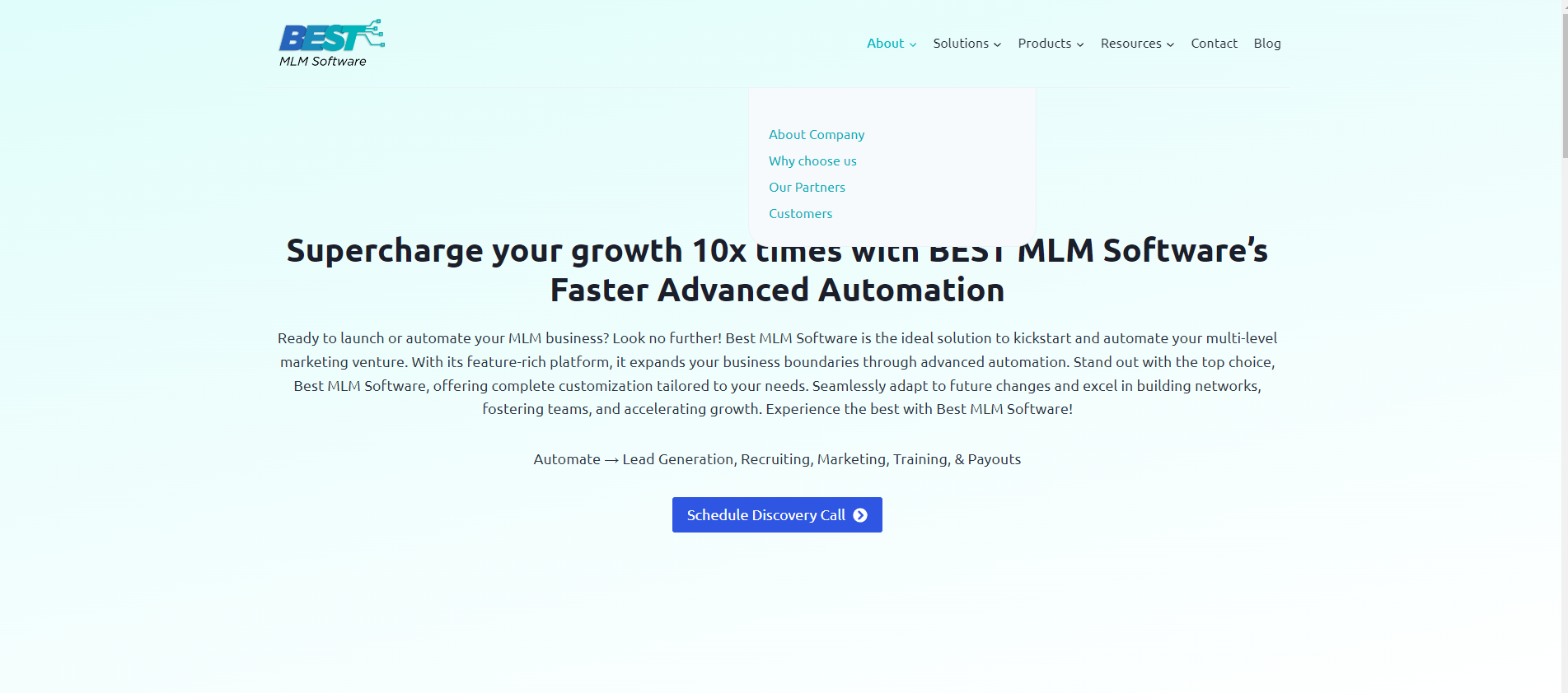 Best MLM Software Landing page