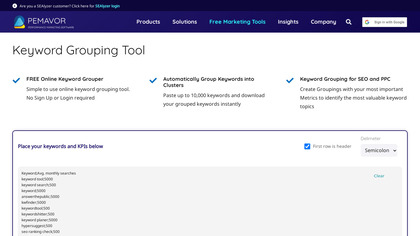 PEMAVOR Keyword Grouping Tool image
