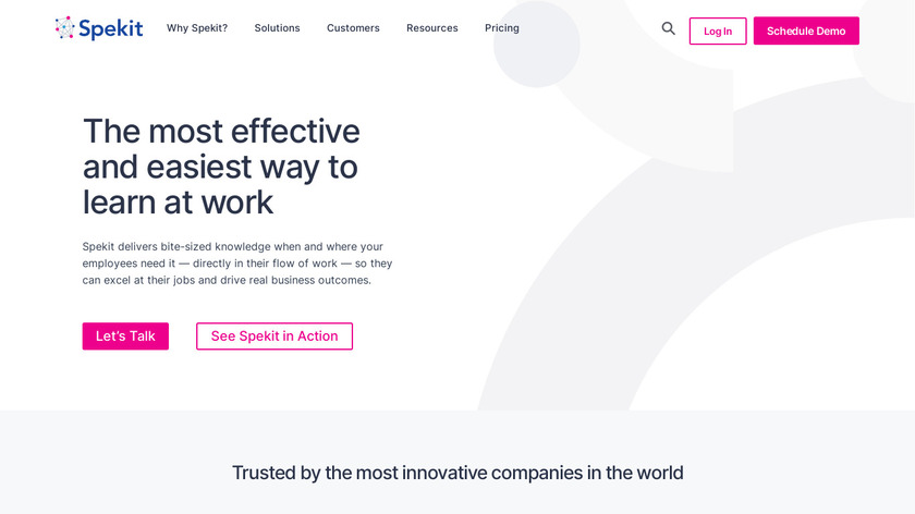 Spekit Landing Page