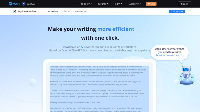 RewriteX Landing Page