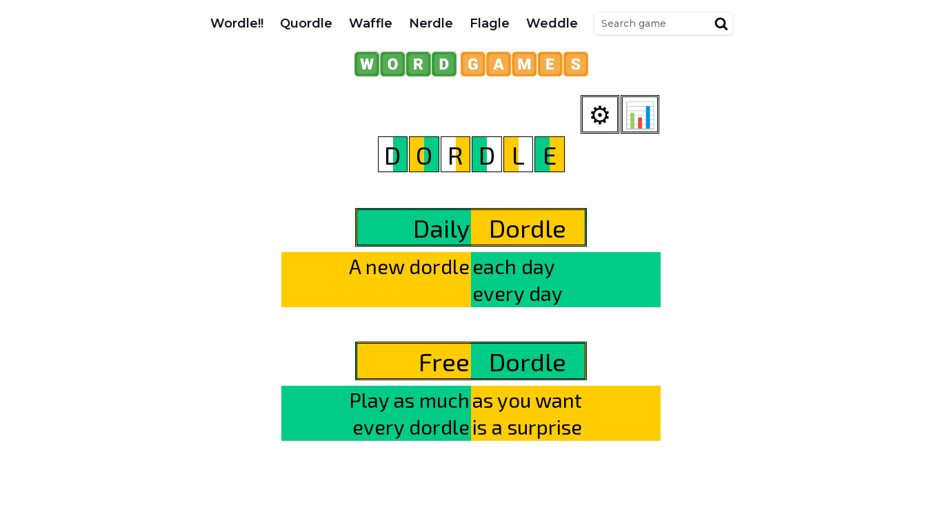 Dordle by WordGames.gg Landing page