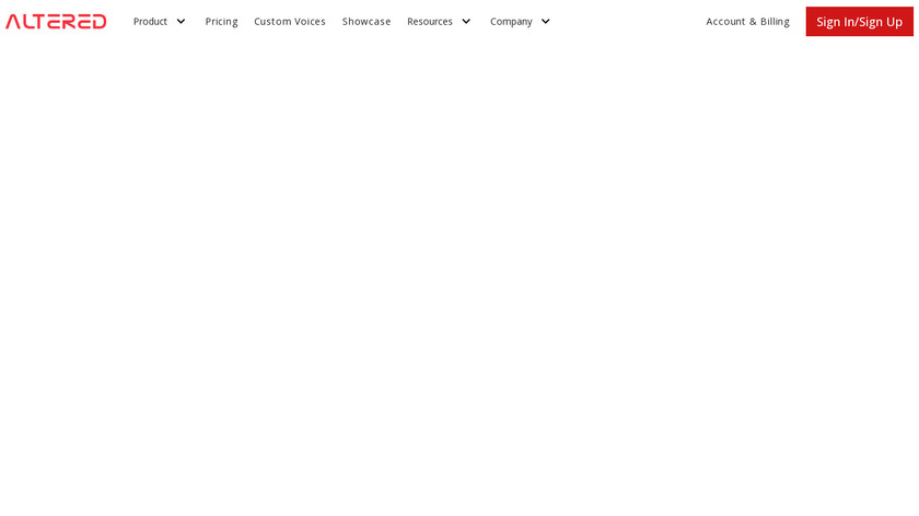 Altered AI Landing Page