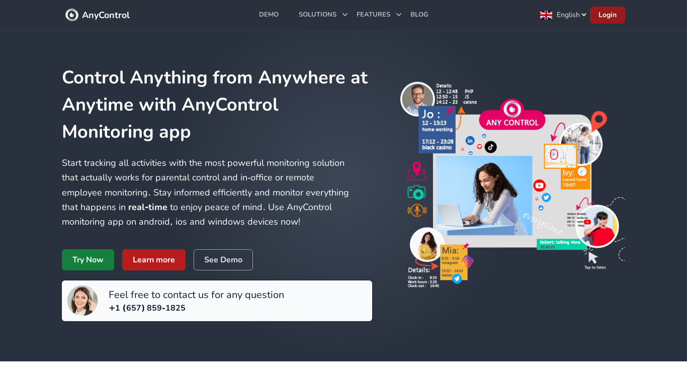 AnyControl Landing page