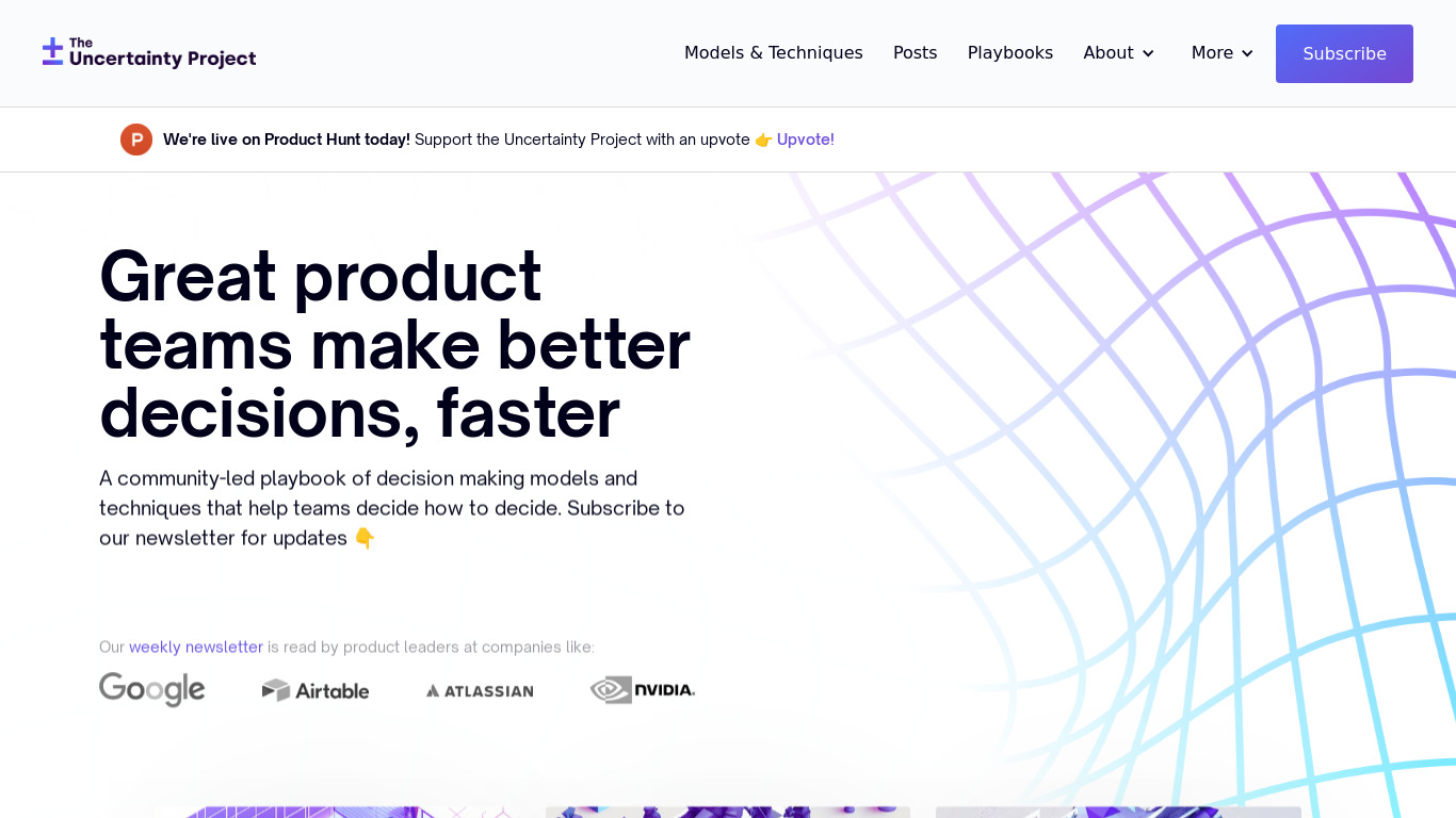 The Uncertainty Project Landing page
