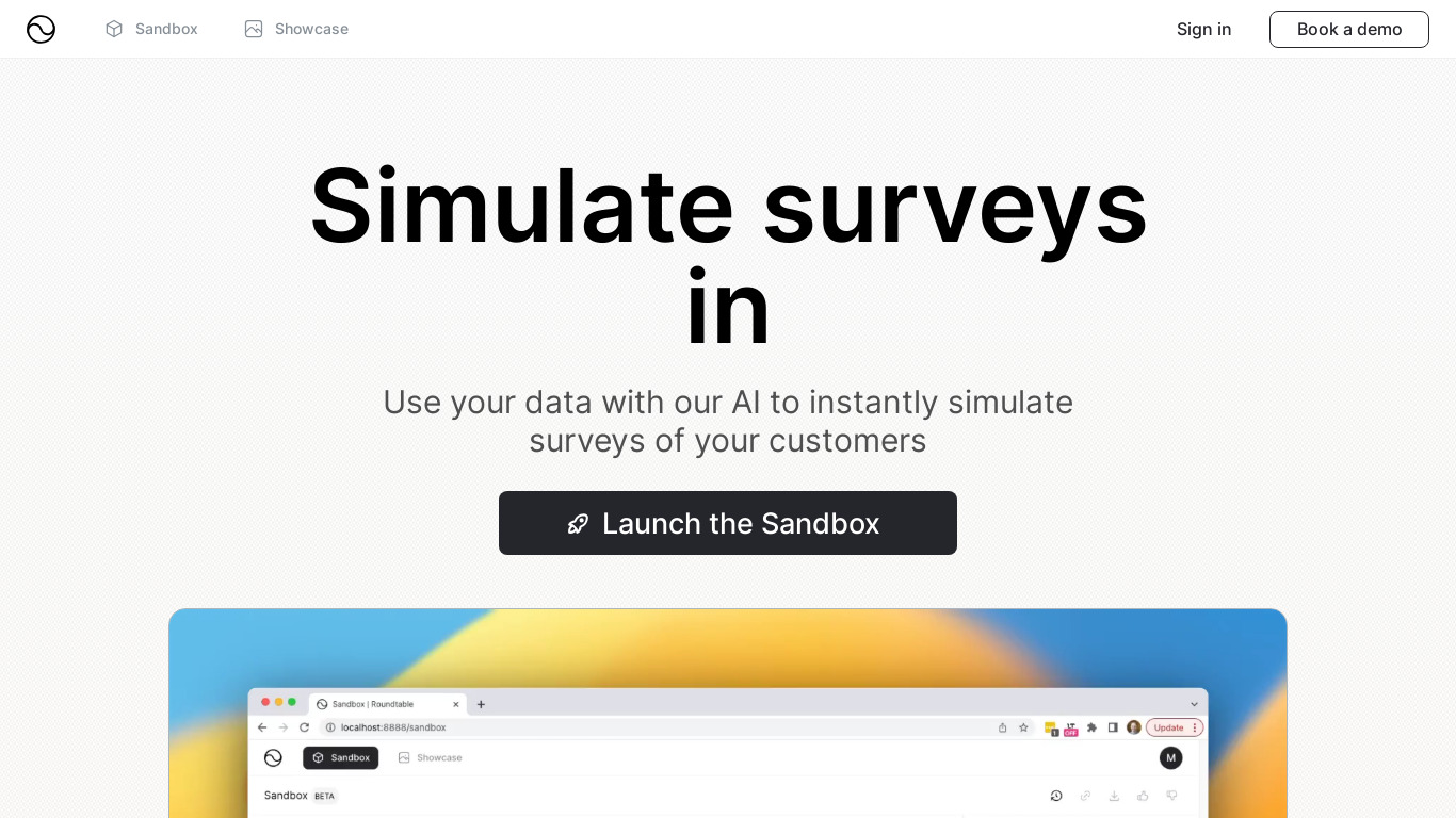 Roundtable.ai Landing page