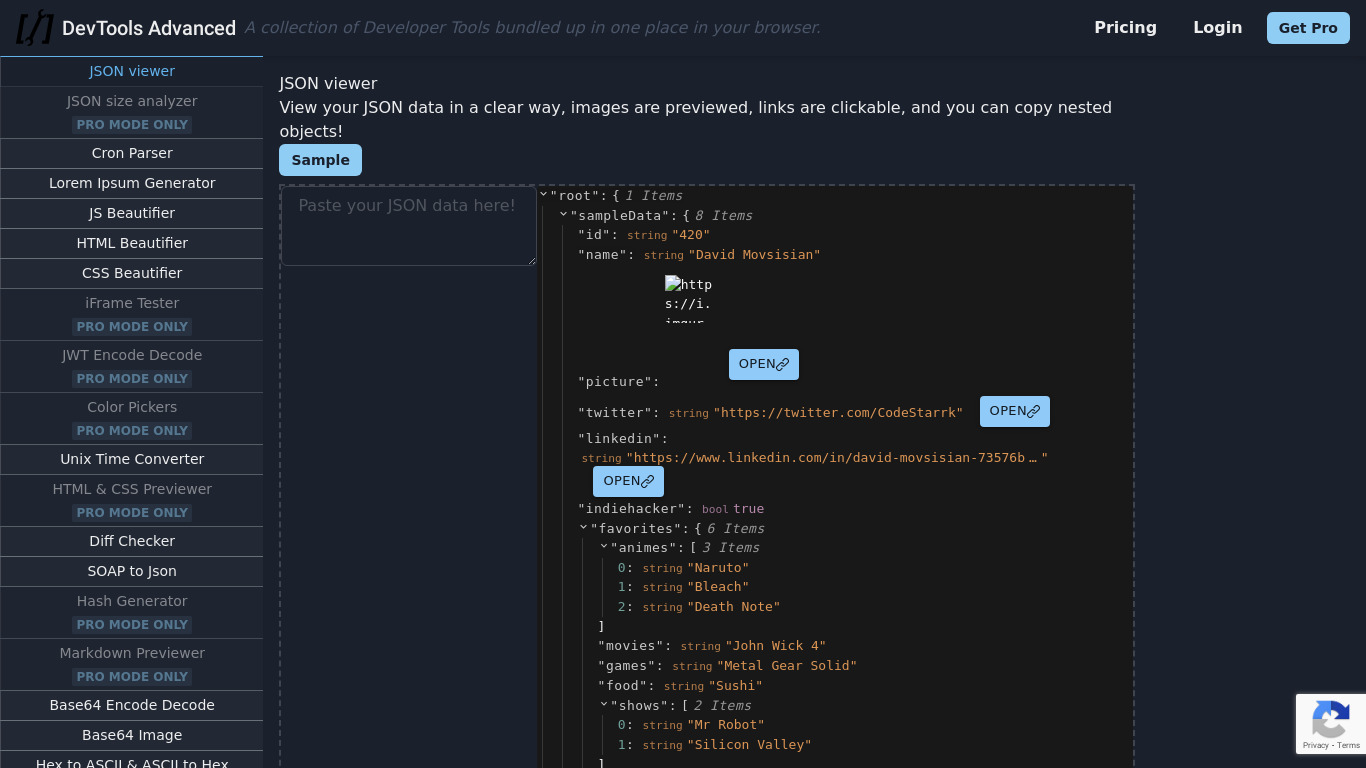 DevTools Advanced Landing page