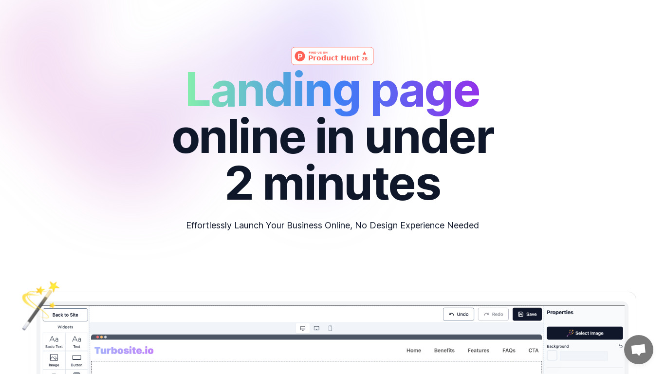 Turbosite Landing page