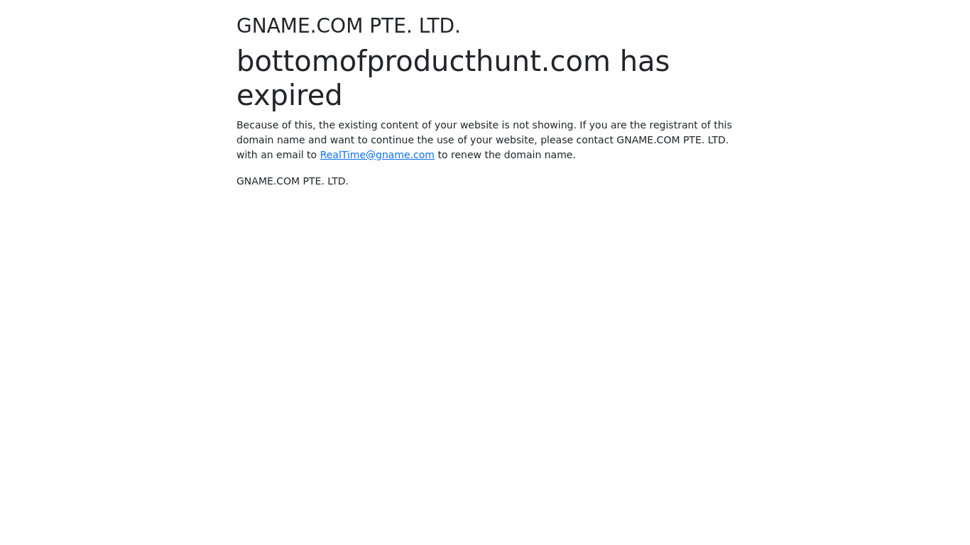 Bottom of Product Hunt Landing page