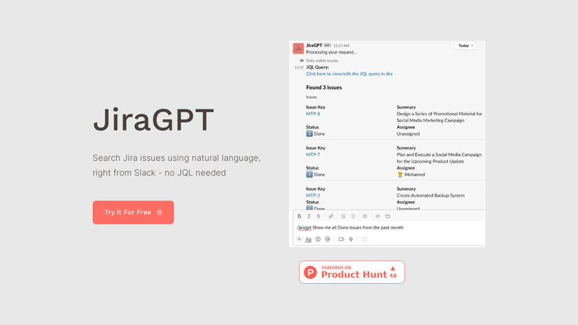 JiraGPT Landing Page