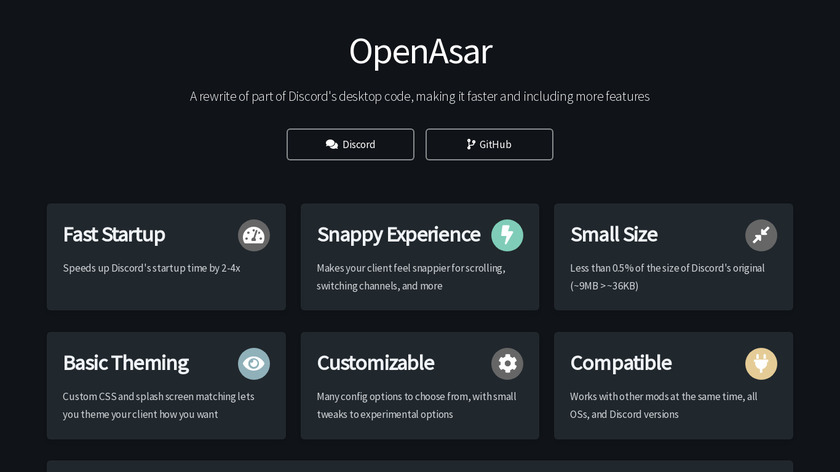 OpenAsar Landing Page