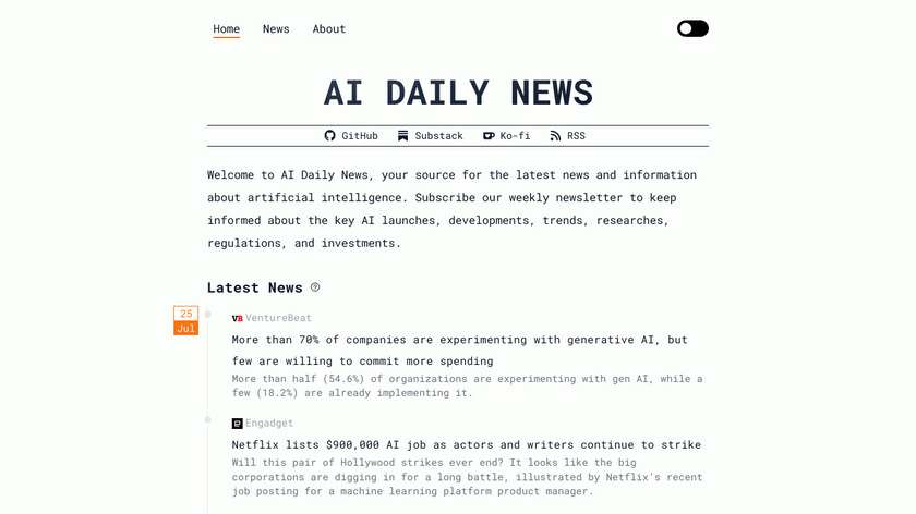 AI Daily News Landing Page