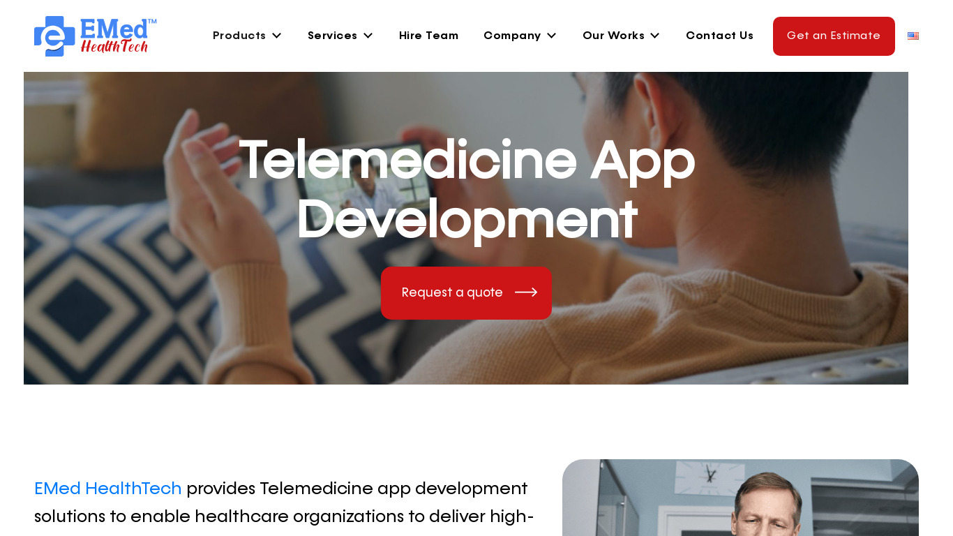 EMed Healthtech Landing page