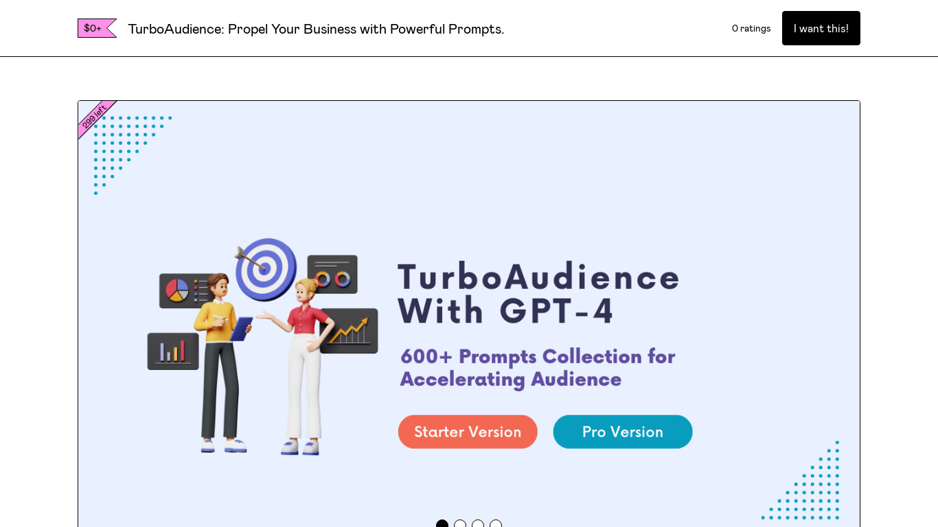 TurboAudience With GPT-4 Landing page