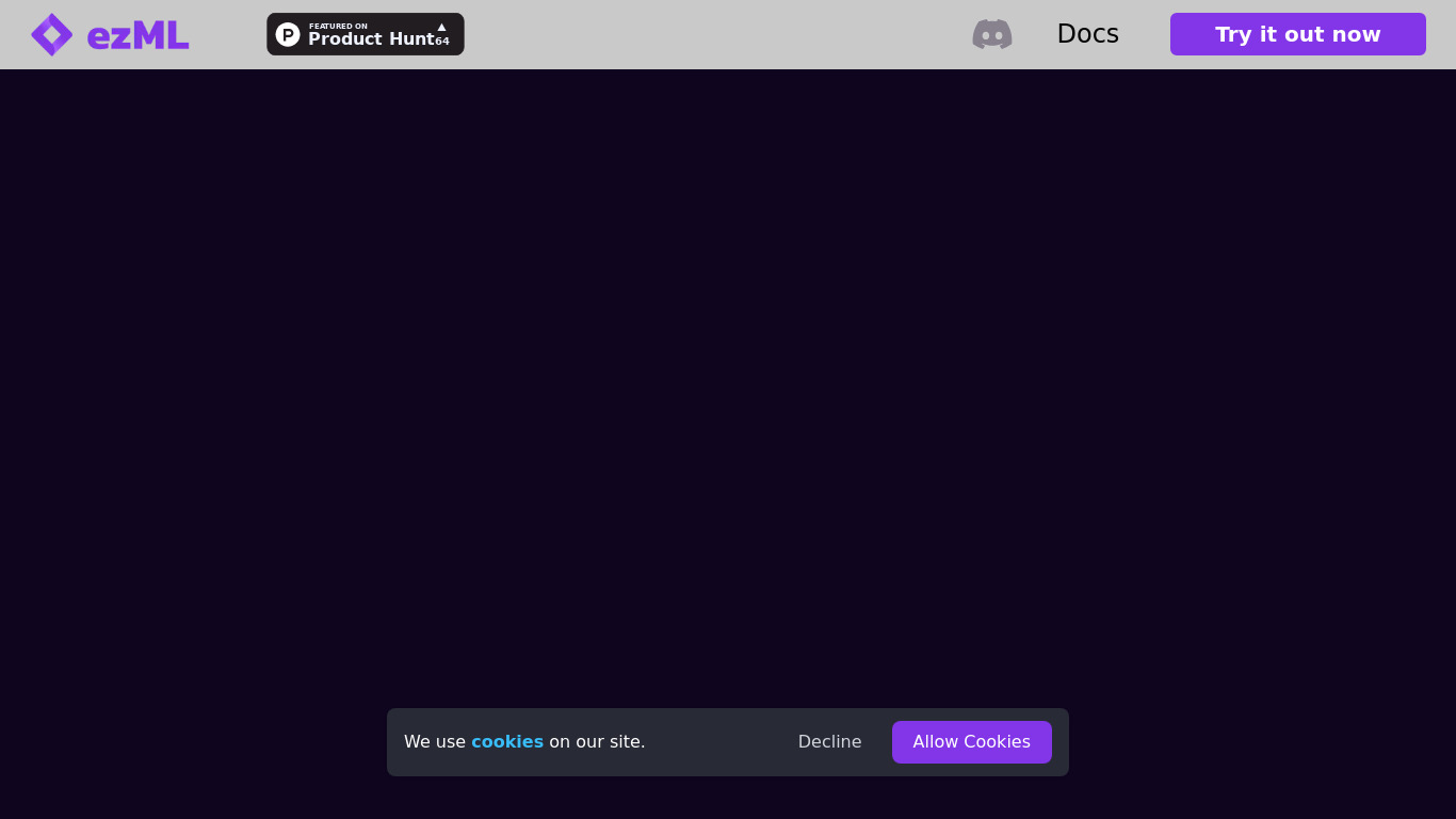 ezML Landing page