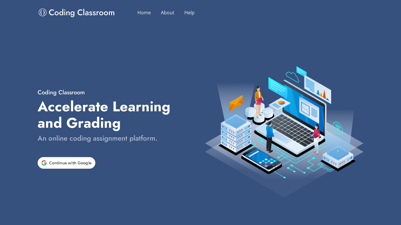 Coding Classroom Landing page