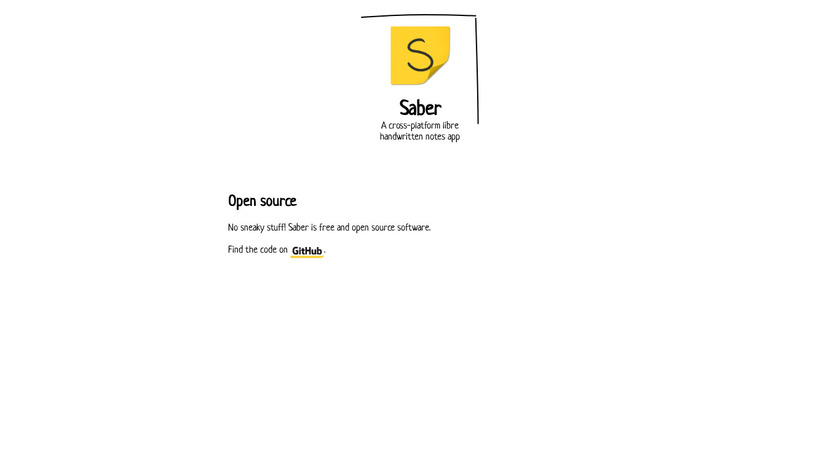 Saber: Handwritten Notes Landing Page
