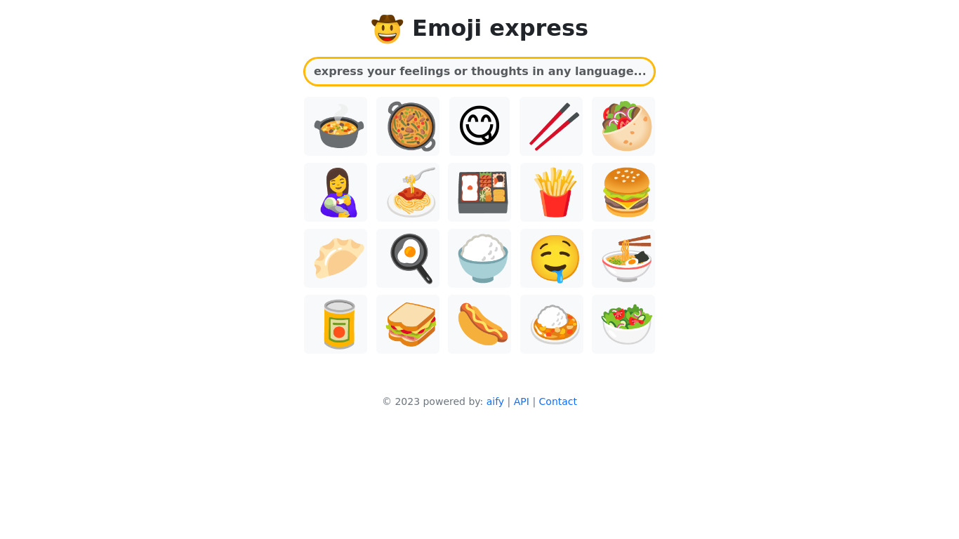 Emoji express Landing page