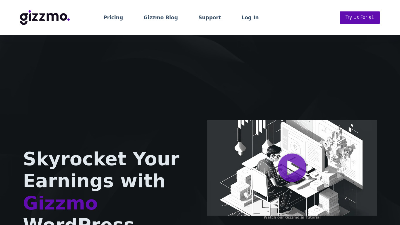 Gizzmo AI Landing page