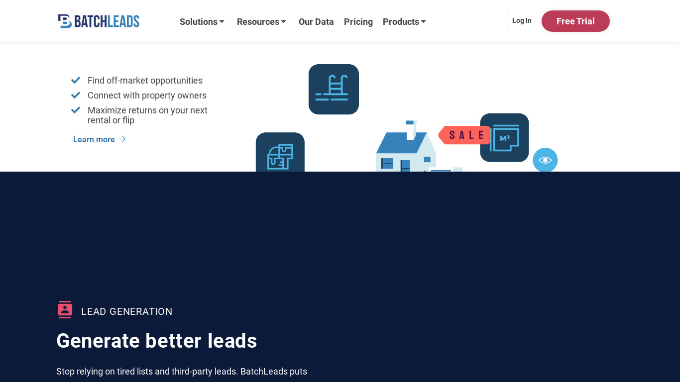 BatchLeads Landing page