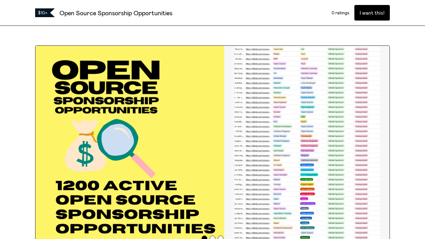 Open Source Sponsorship Opportunities Landing page