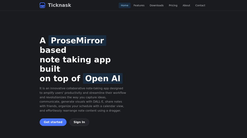 Ticknask Landing Page