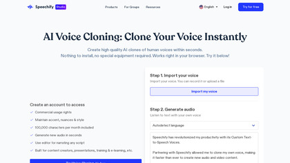 Speechify AI Voice Cloning image