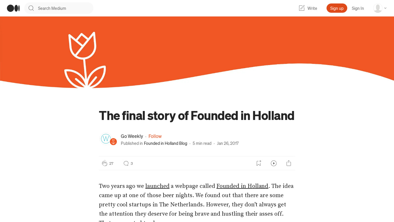 Founded X Landing page