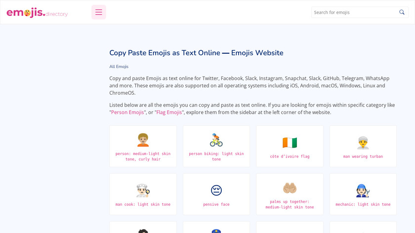 Emojis.Directory Landing Page